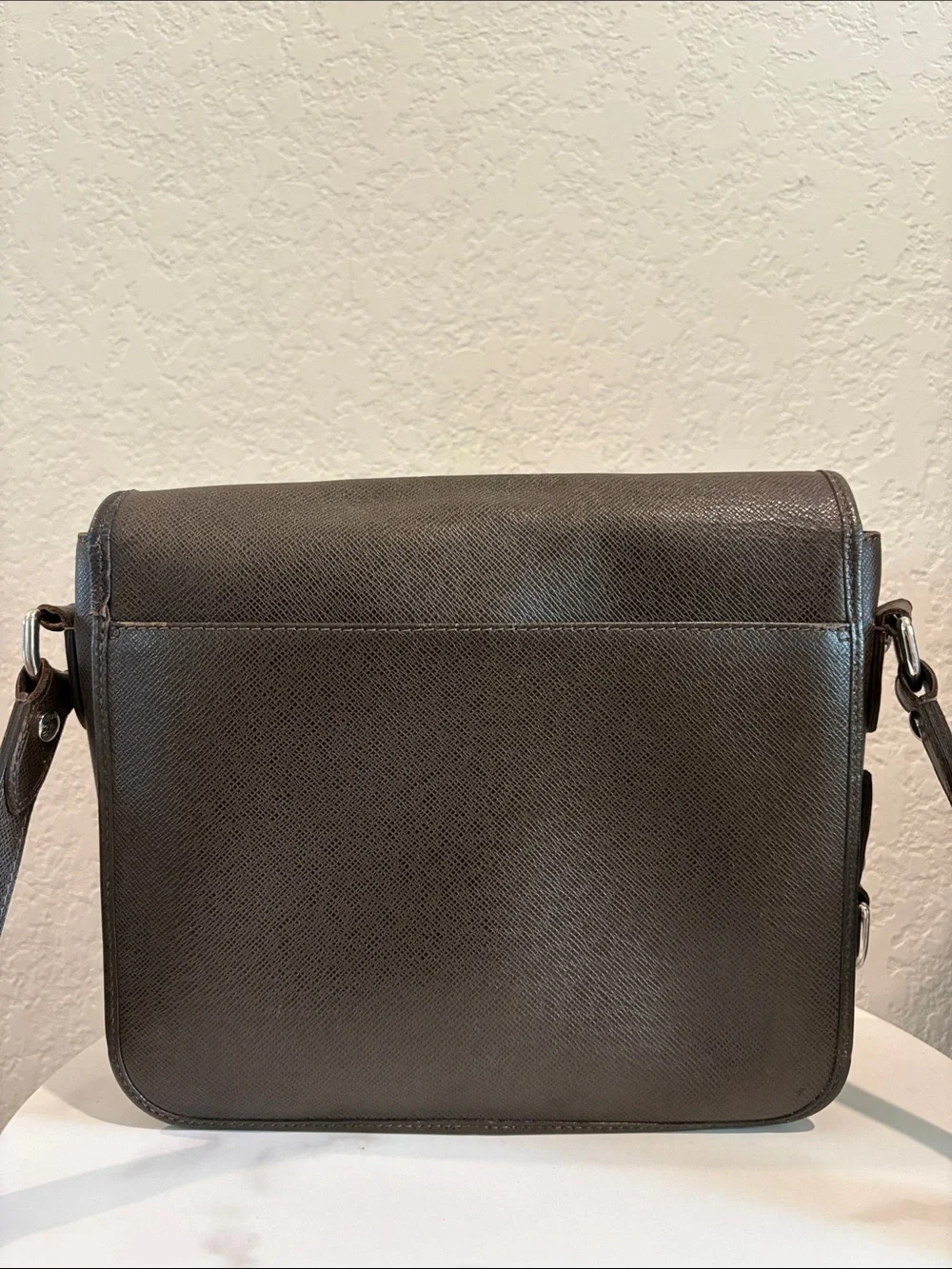 LOUIS VUITTON Andrei Brown Taiga Crossbody Bag